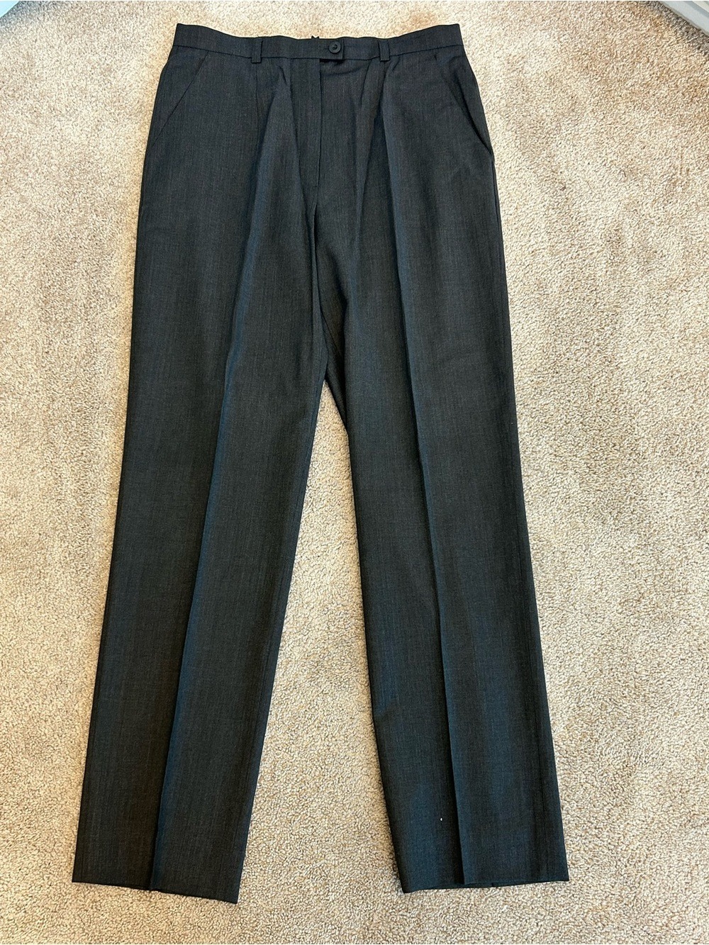 Escada Charcoal Gray Tailored Dress Trousers pants Sz 36